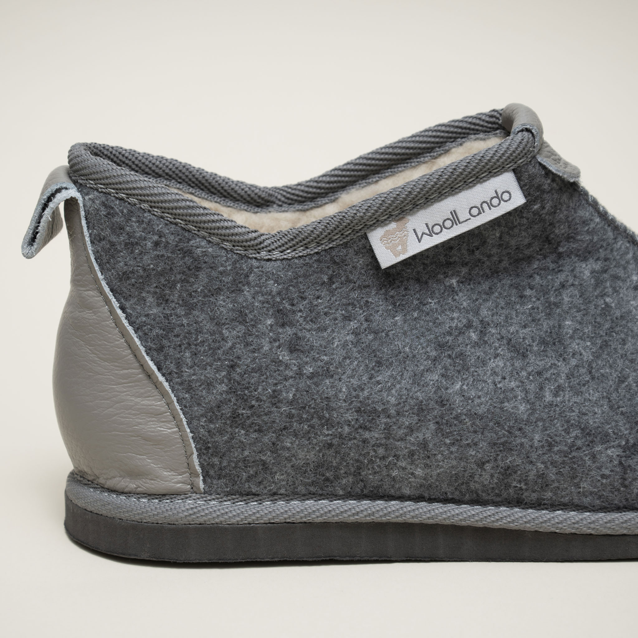 Woolland Naturwolle grau Wollstiefel aus Wolle