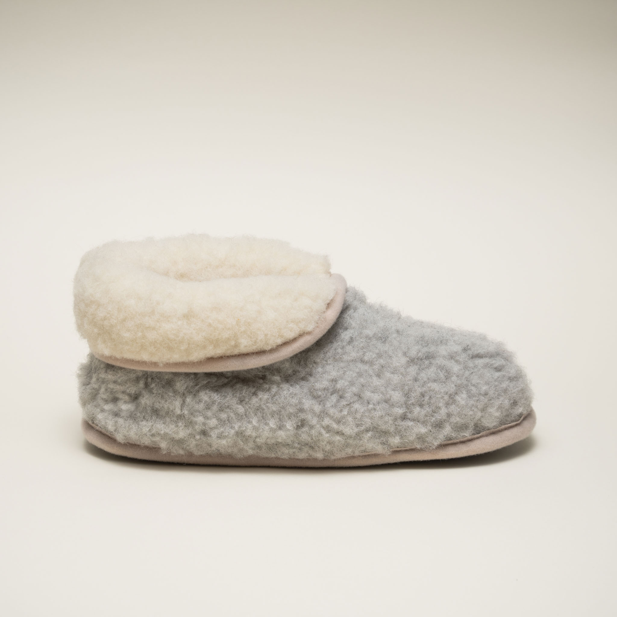 WOOLLANDO Hausschuhe aus natürlicher Merinowolle GREY