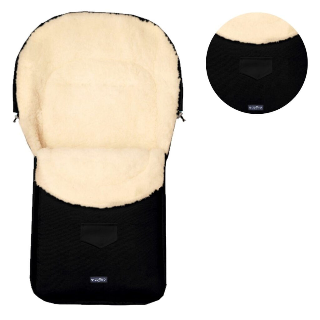 Zaffiro NORTH POLE Babyschlafsack aus natürlicher Wolle BLACK