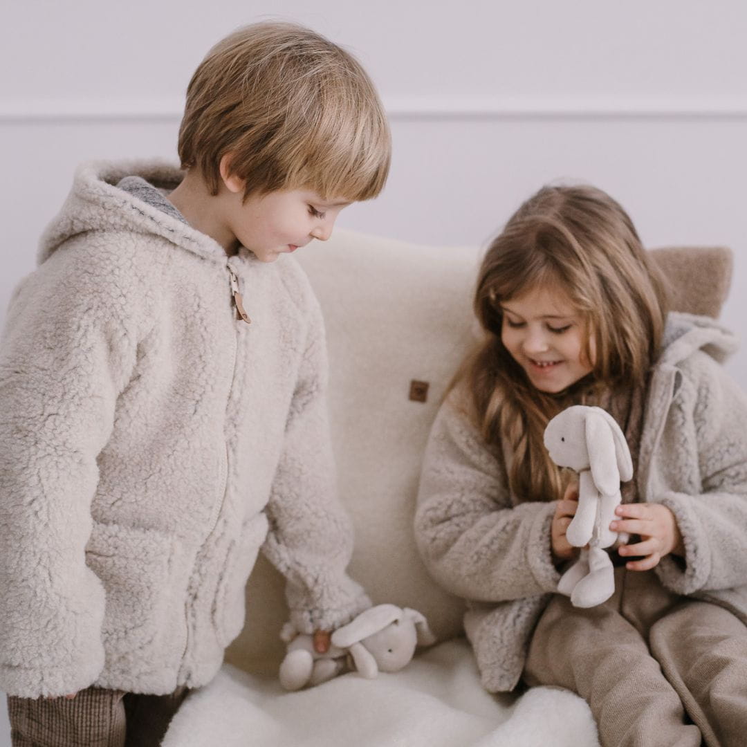 Zaffiro Lammwolljacke mit Kapuze für Kinder RUSVA