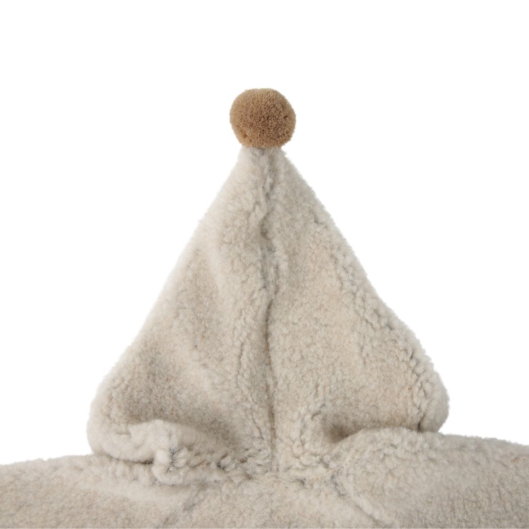 Zaffiro Lammfelljacke mit Kapuze für Kinder in Creme