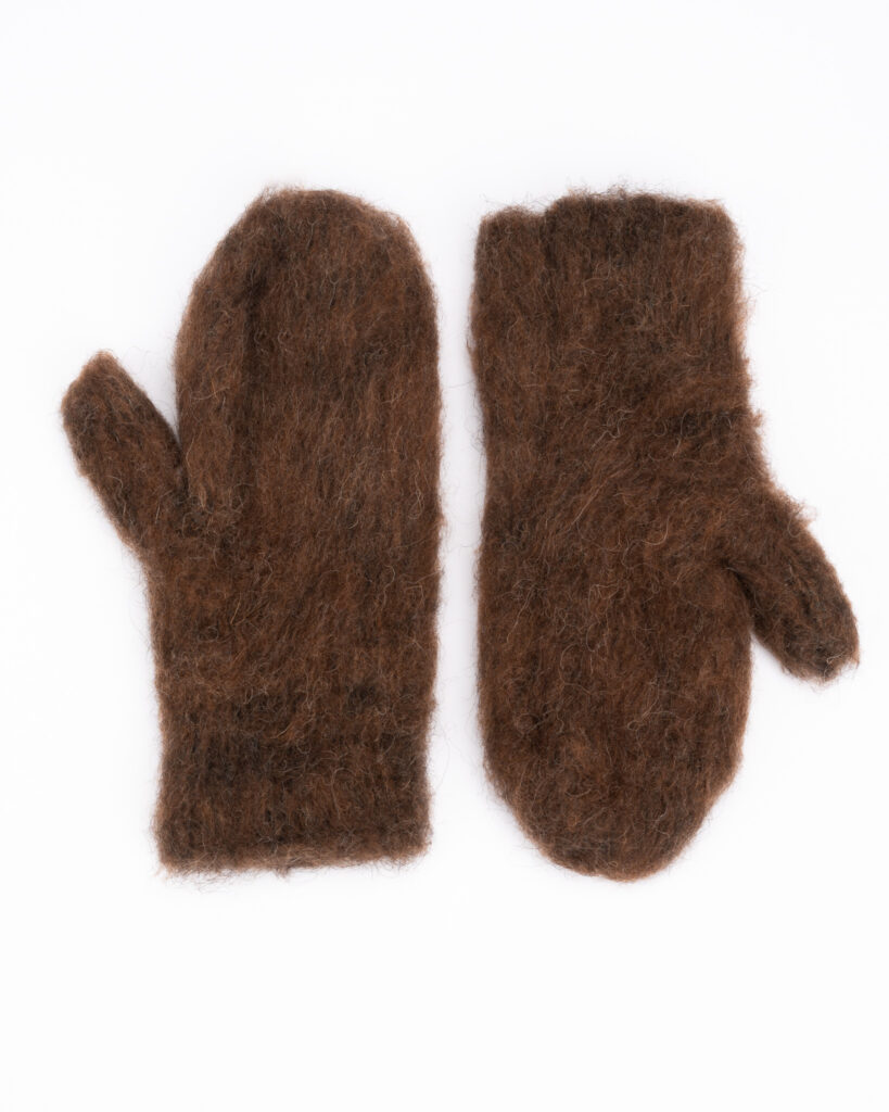 Fäustlinge braun 100 % Hundewolle Handschuhe