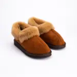 WoolLando Damenstiefel aus echtem Wildleder und Pelz BRAUN
