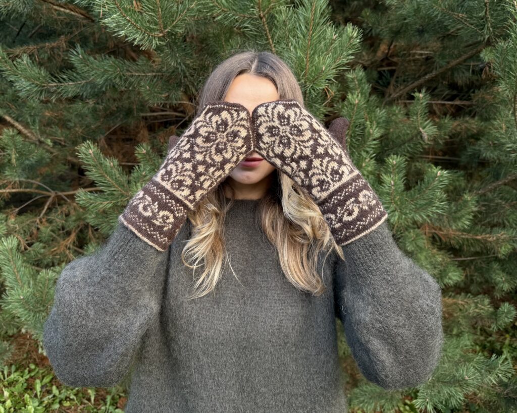 Damenfäustlinge aus Merinowolle SNAIGĖS