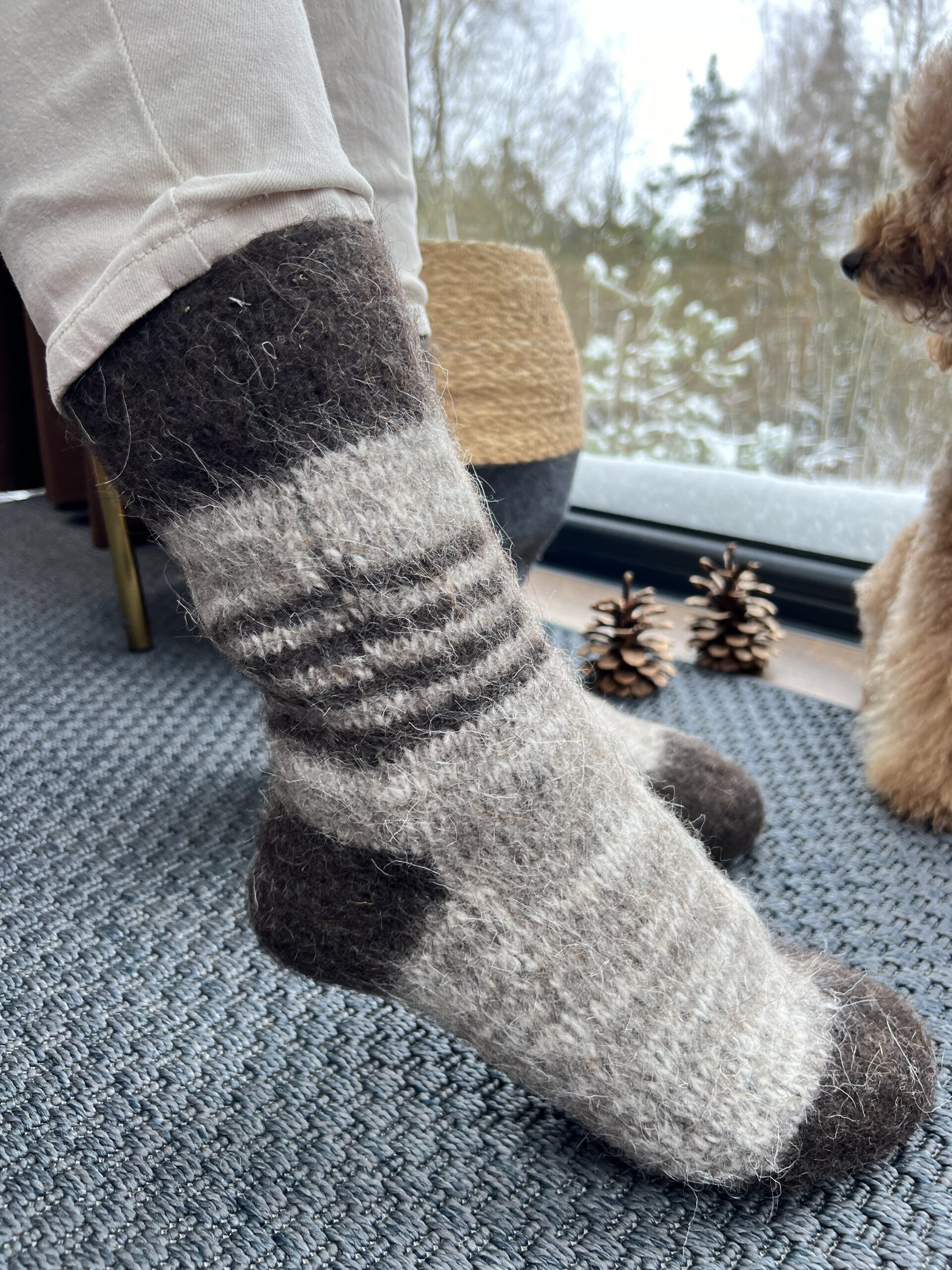 Natürliche Socken aus 100% Hundewolle