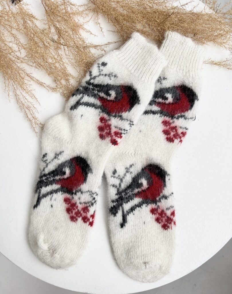 Socken aus Merinowolle WHITE SNIEGENA