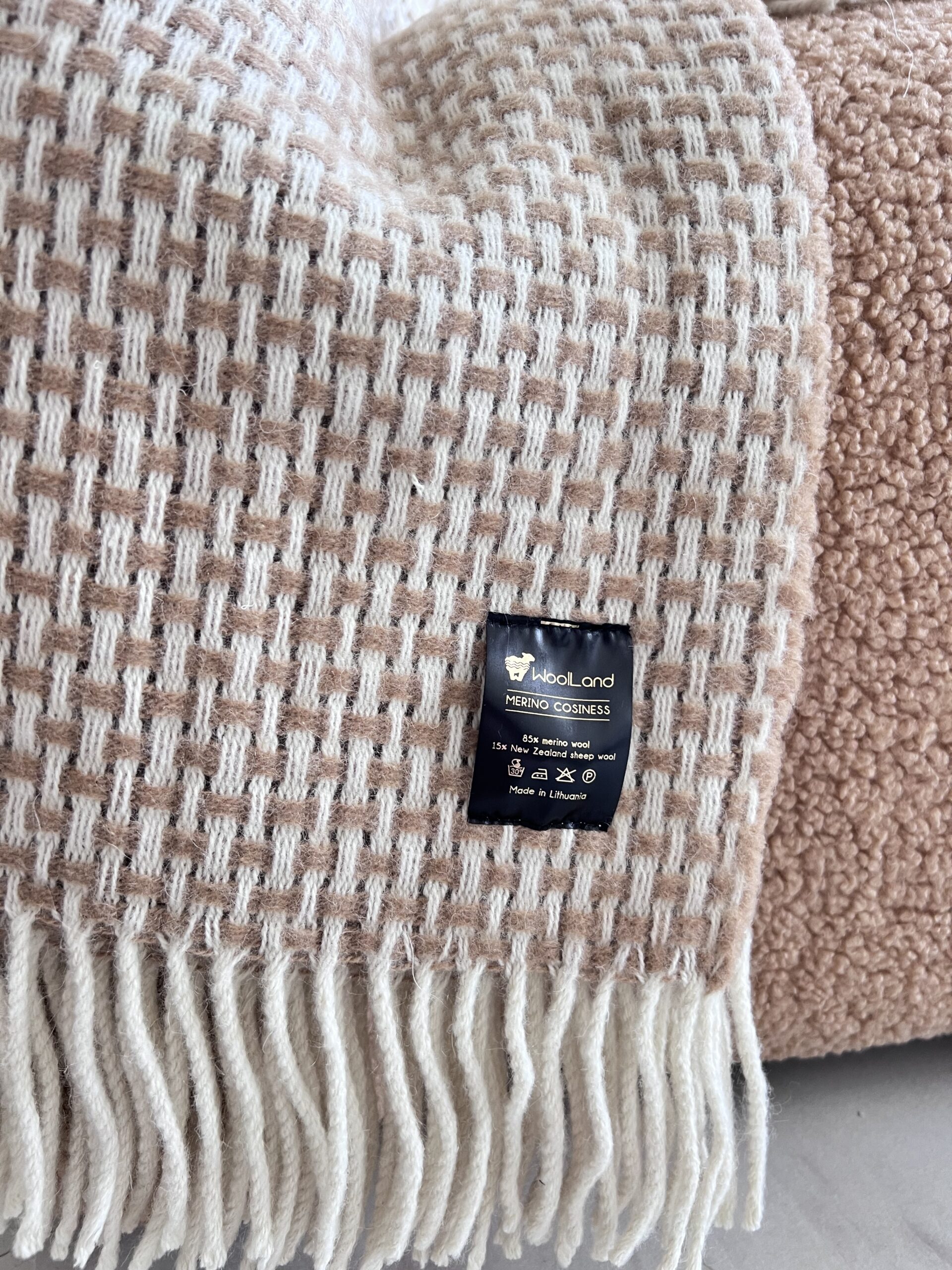 Woolland MERINO COSINESS Luxuriöses Plaid aus Merinowolle 200x220