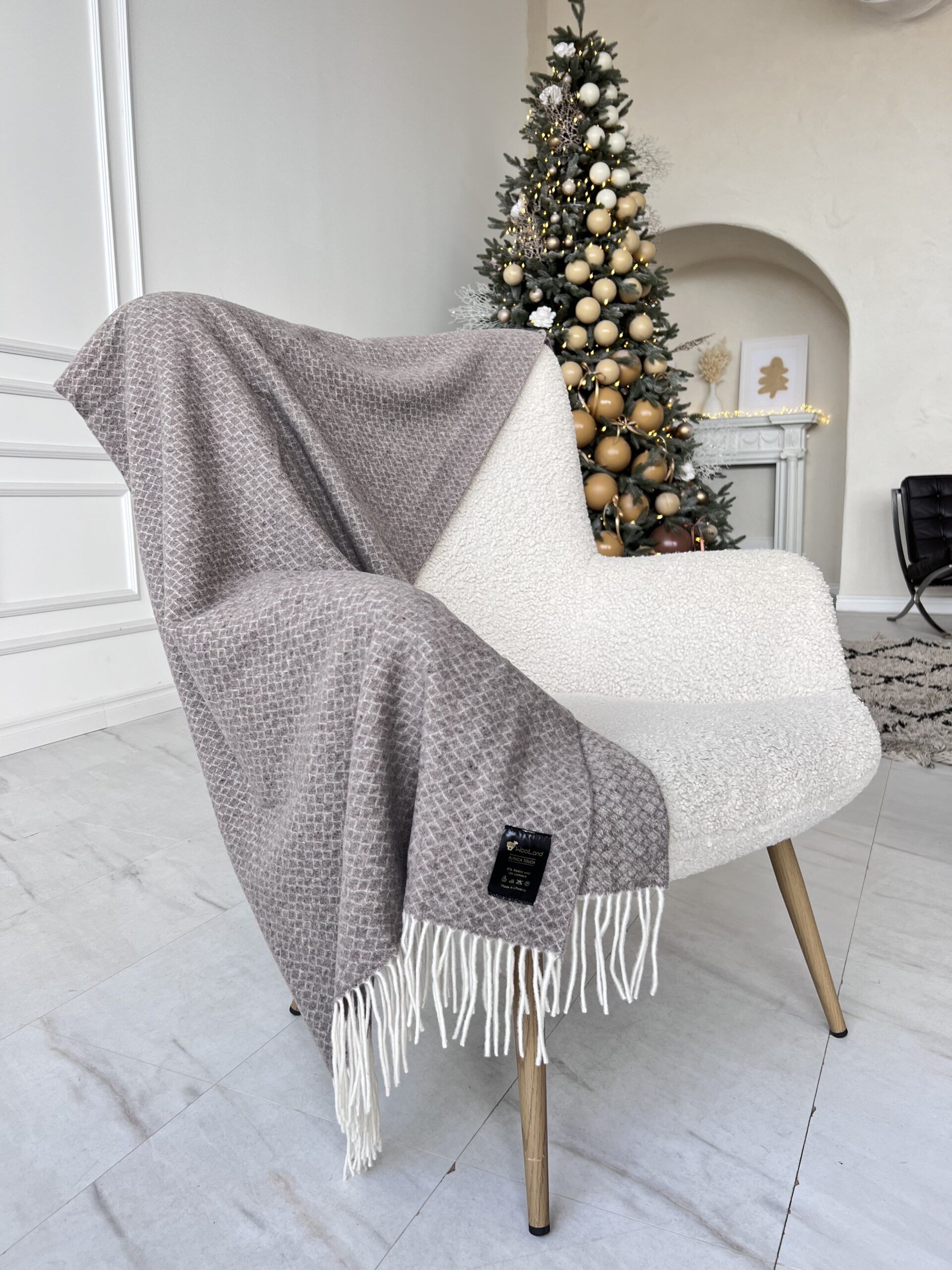 WOOLLAND Alpaka Touch Soft Luxury Plaid mit Kaschmir 140x200
