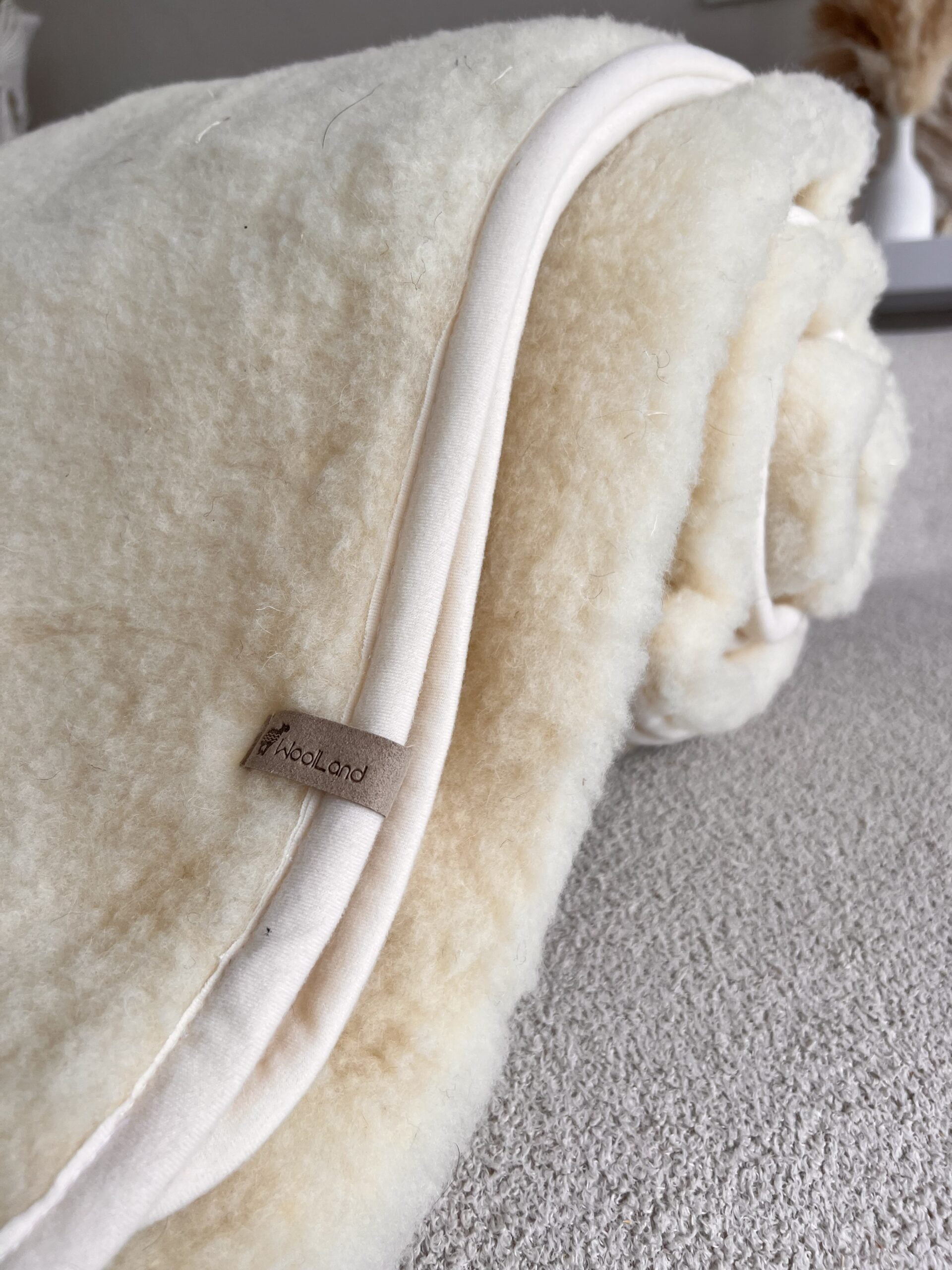 Woolland Natural 100% Merinowolle leichte Decke - kariert