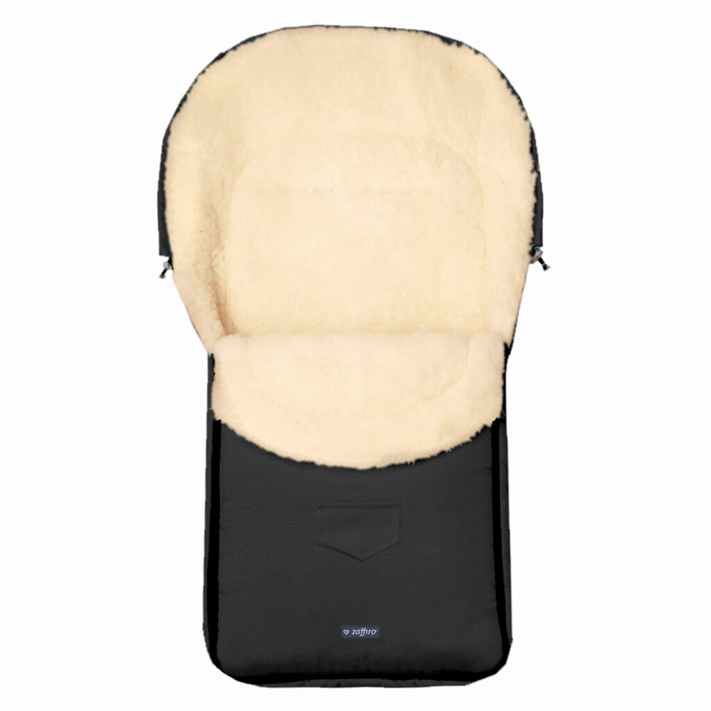 Zaffiro NORTH POLE natürliche Wolle Umschlag / Schlafsack für Baby GRAPHITE