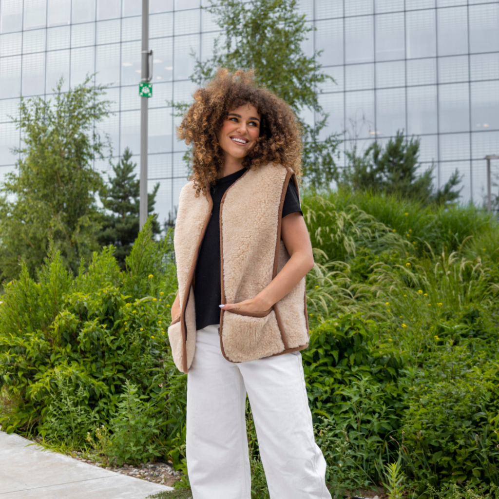 Weste aus Merinowolle in Creme 'UNISEX'