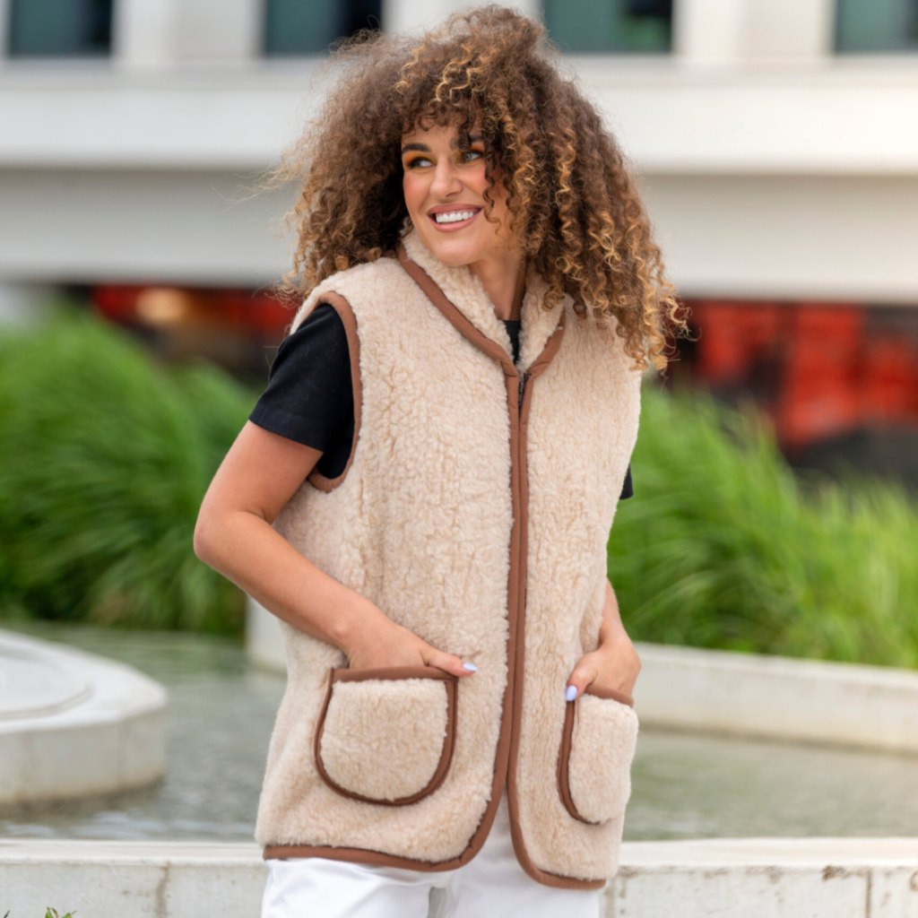 Weste aus brauner Merinowolle 'UNISEX'