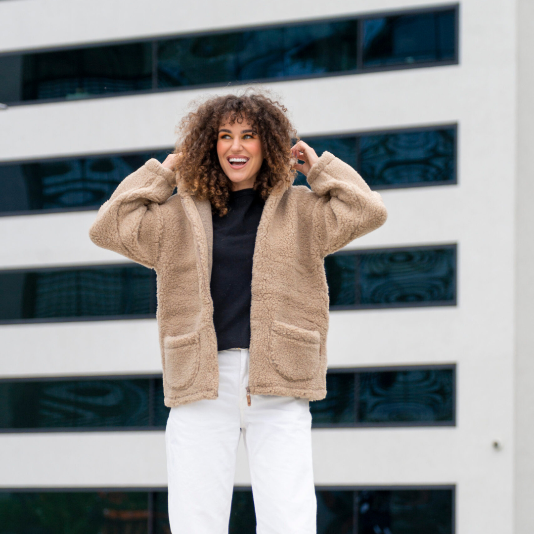 Zaffiro Lammfell Damen Kapuzenjacke braun ZOYA