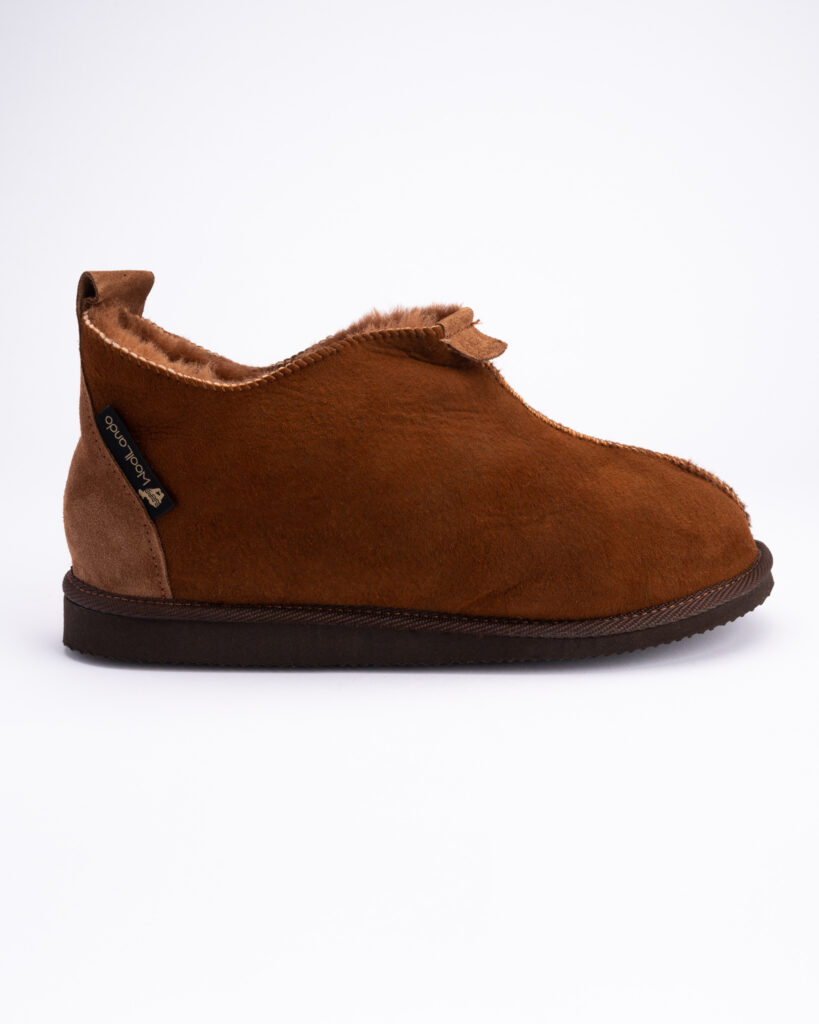 WoolLando Herrenstiefel aus echtem Pelz und Wildleder in Braun