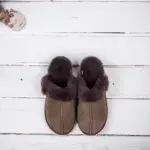 WoolLando Damen-Hausschuhe aus echtem Pelz und Wildleder