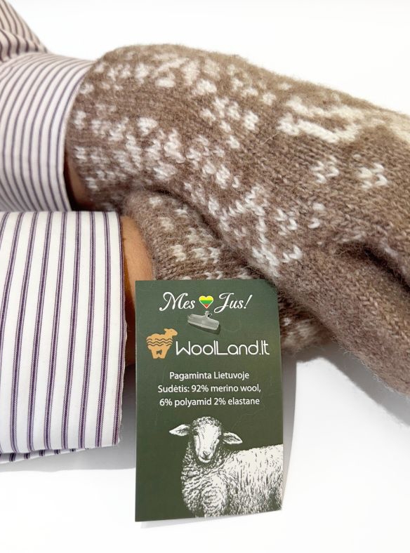 Damenfäustlinge aus Merinowolle ELNIUKAS