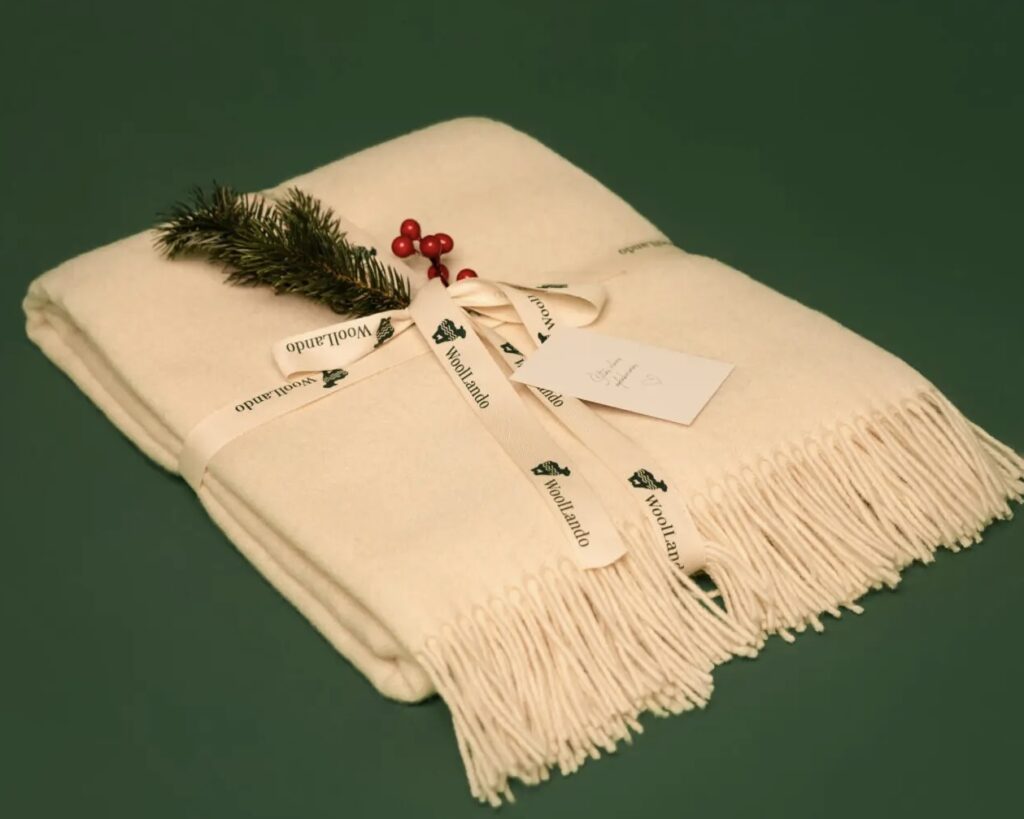 Woolland NEUSEELAND Luxus 100 % Wolldecke WEISS