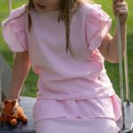 Rosa Musselin-Baumwollbluse LITTLE BEAN