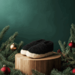 WOOLLAND Hausschuhe aus natürlicher Merinowolle – Stiefeletten DUNKELHEIT