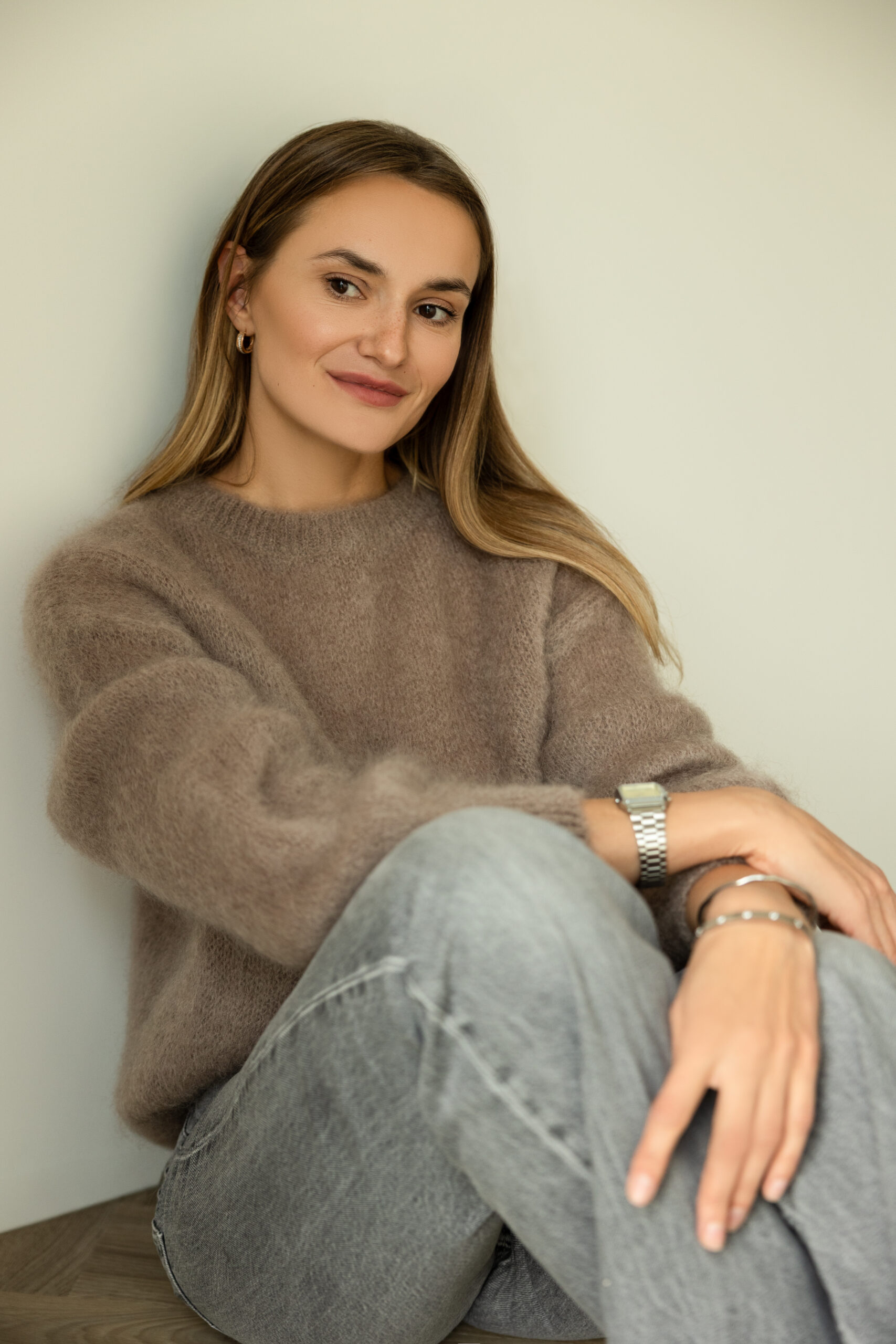 Damen Polo-Pullover aus Mohairwolle