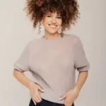 Damen Leichter und flauschiger Pullover aus Mohairwolle MOON