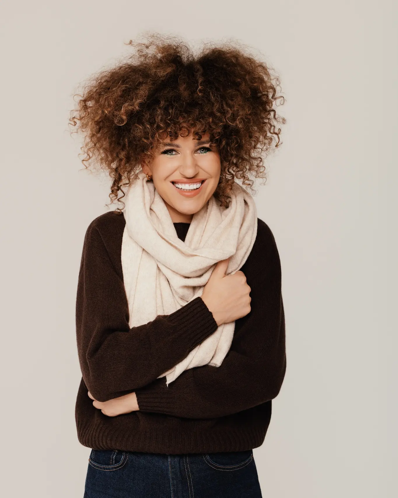 Warmer Schal mit Naturwolle PURE