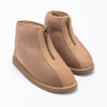 WoolLando Herrenstiefeletten aus braunem Wildleder mit echtem Fell TONAS