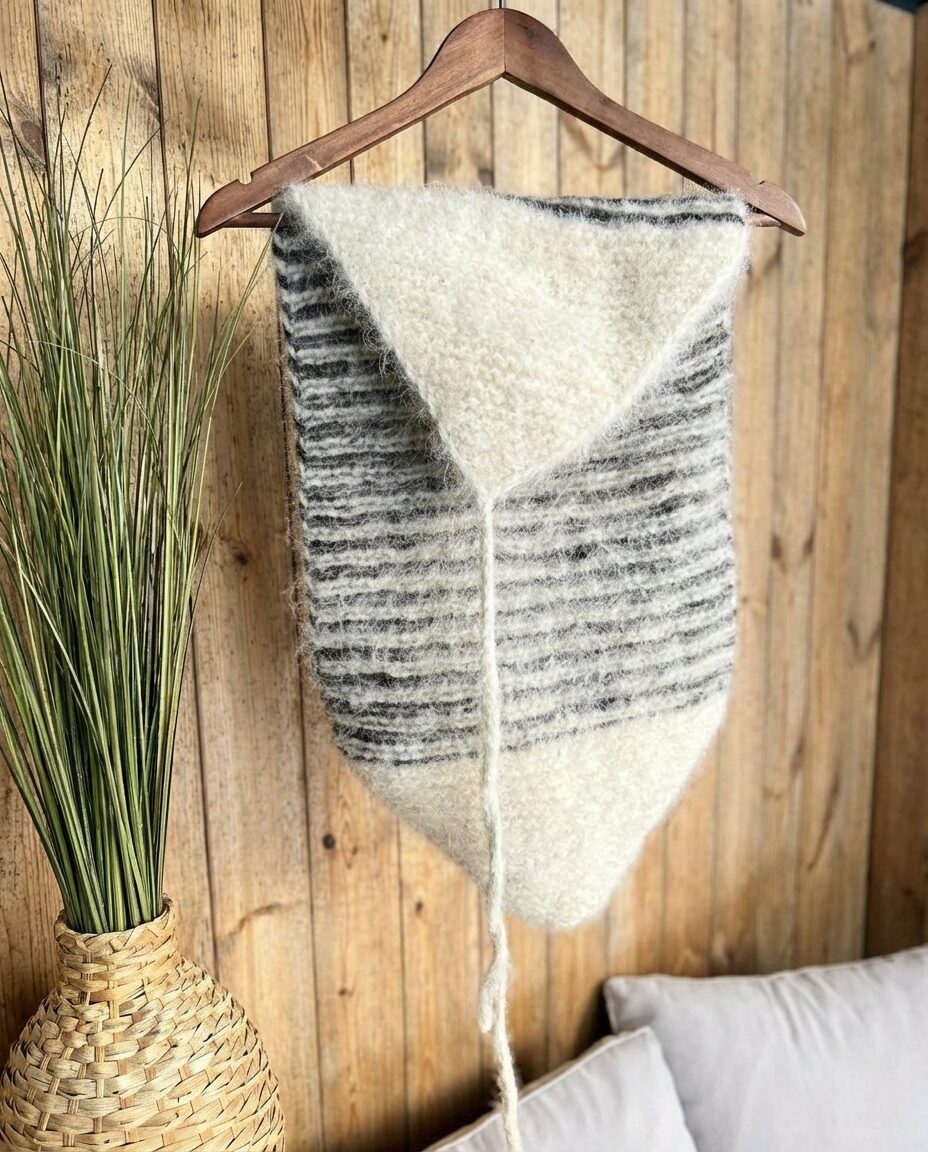 100% Sibirischer Husky Hundewolle gestreifter Bauchgürtel – WoolLando