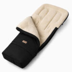 Zaffiro Sleep&Grow Naturwolle schwarzer Baby-Fußsack mit Verlängerung
