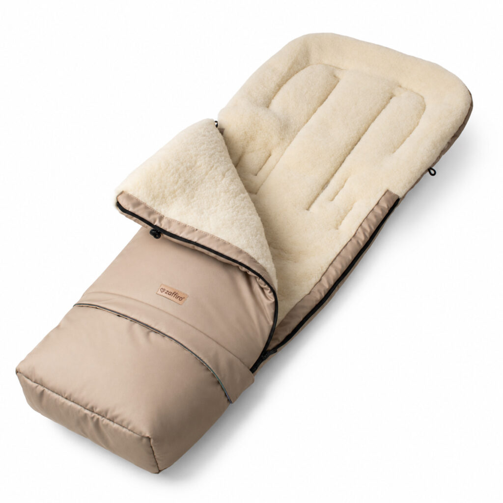 Zaffiro Sleep&Grow Naturwolle gelber Baby-Fußsack mit Verlängerung