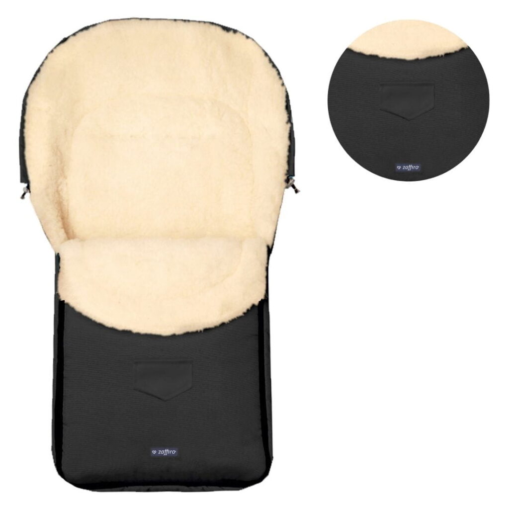 NORTH POLE Naturwoll-Kinderfußsack/-Schlafsack – GRAPHIT, Zaffiro