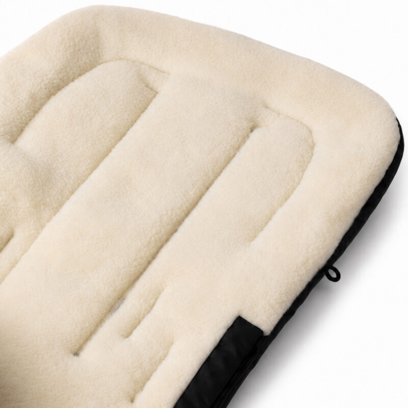 Zaffiro Sleep&Grow Naturwolle schwarzer Baby-Fußsack mit Verlängerung