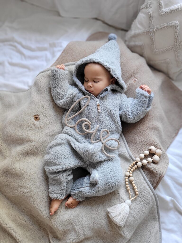 Kinder-Lammwollstrampler grau – Zaffiro