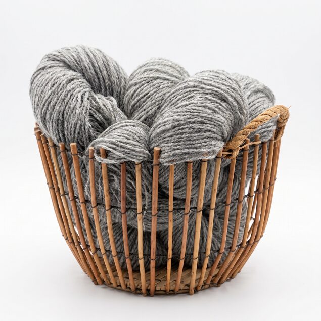 60% Sibirischer Husky Hundewolle, 40% Schafwolle 1 kg – GRAU, WoolLando