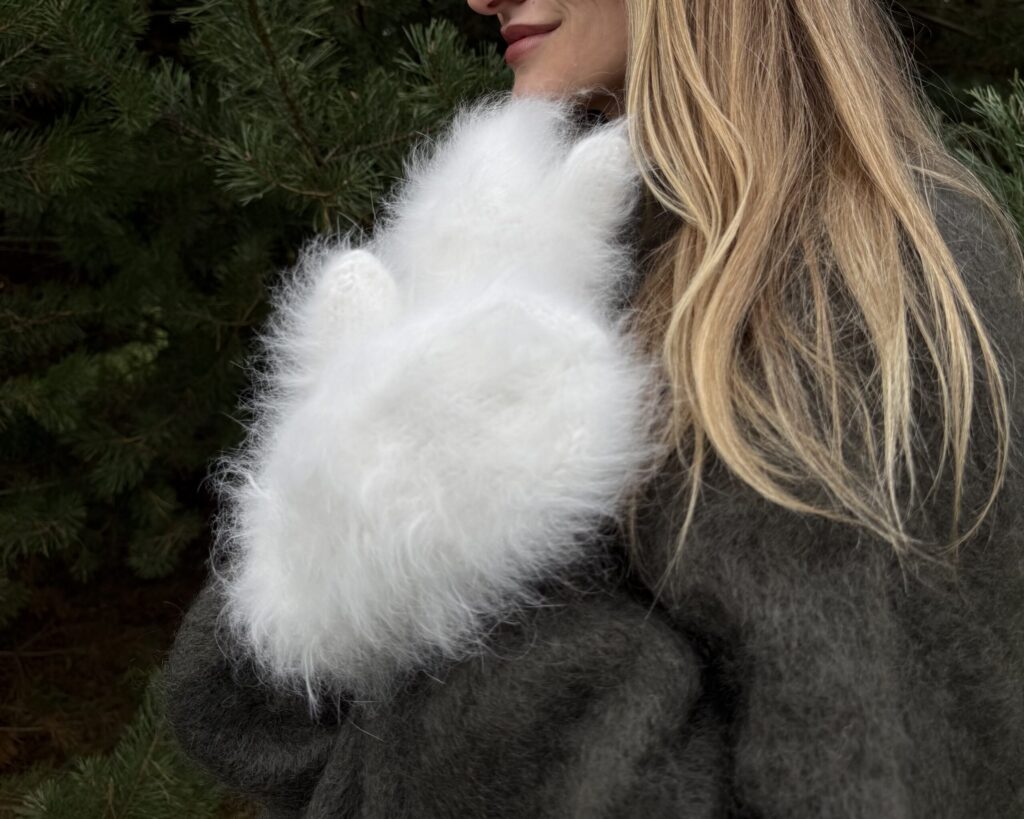 100% Angorakaninchen-Wolle PREMIUM-Handschuhe – WoolLando