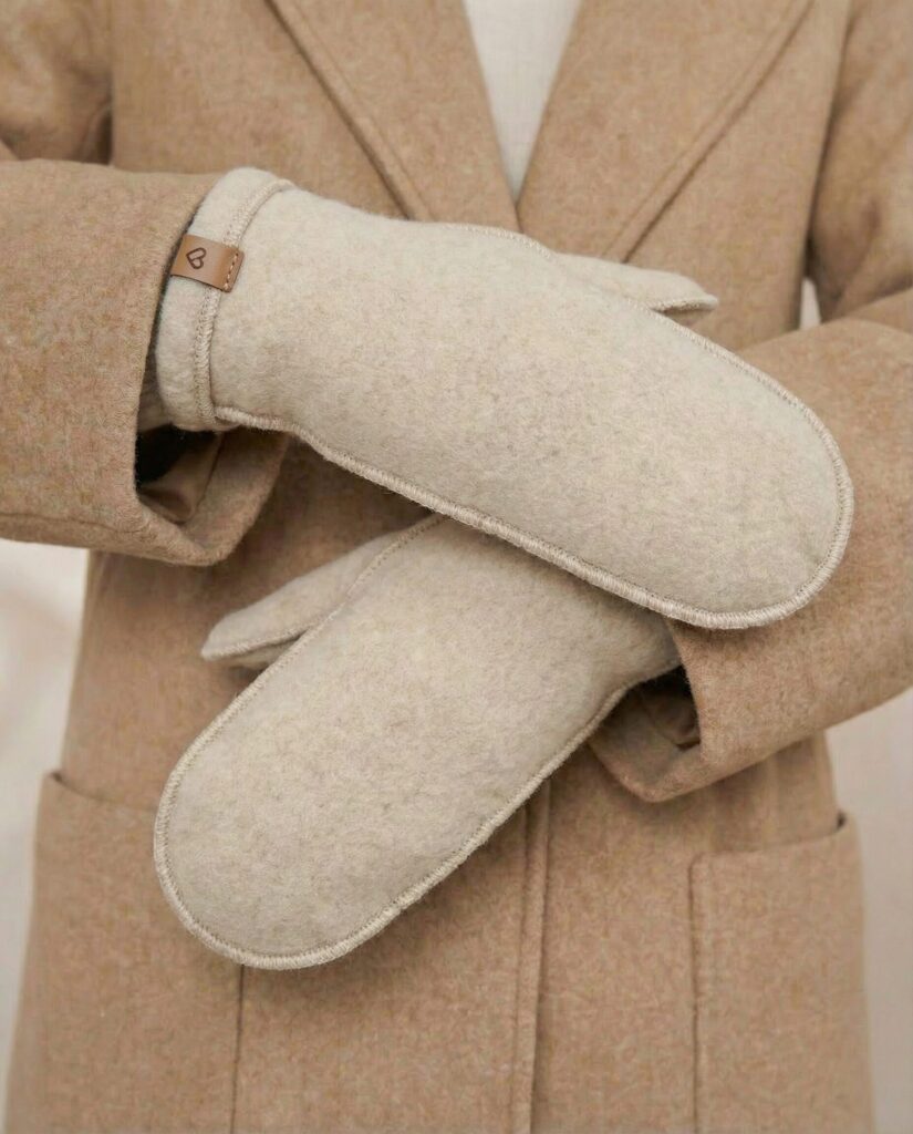 Damen Lammwolle-Fäustlinge – Zaffiro