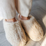 Merino-Woll-Hausschuhe Creme CAPPUCCINO, WoolLando