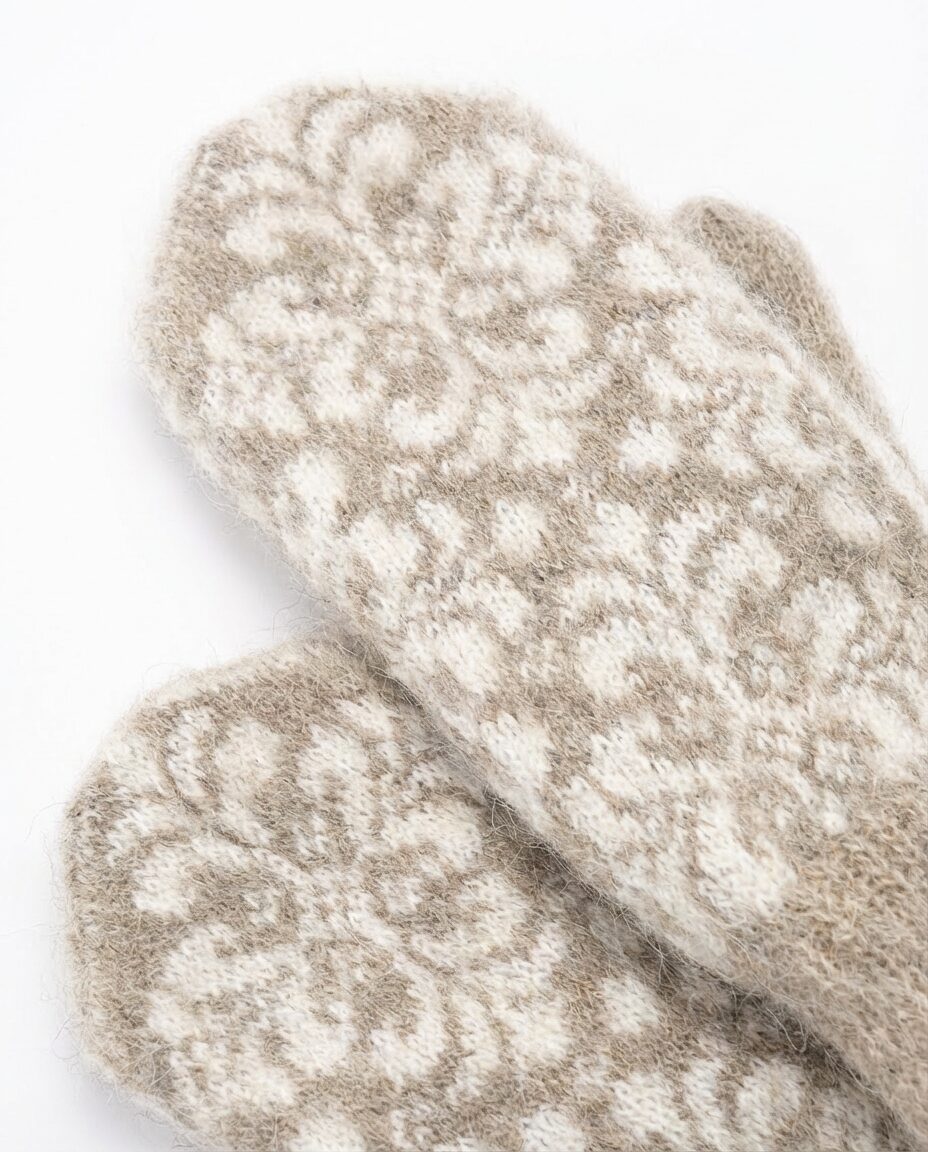 Damen-Merinowoll-Fäustlinge SNOWFLAKE, WoolLando