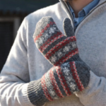 Herren-graue Merinowoll-Fäustlinge NORDIC, WoolLando