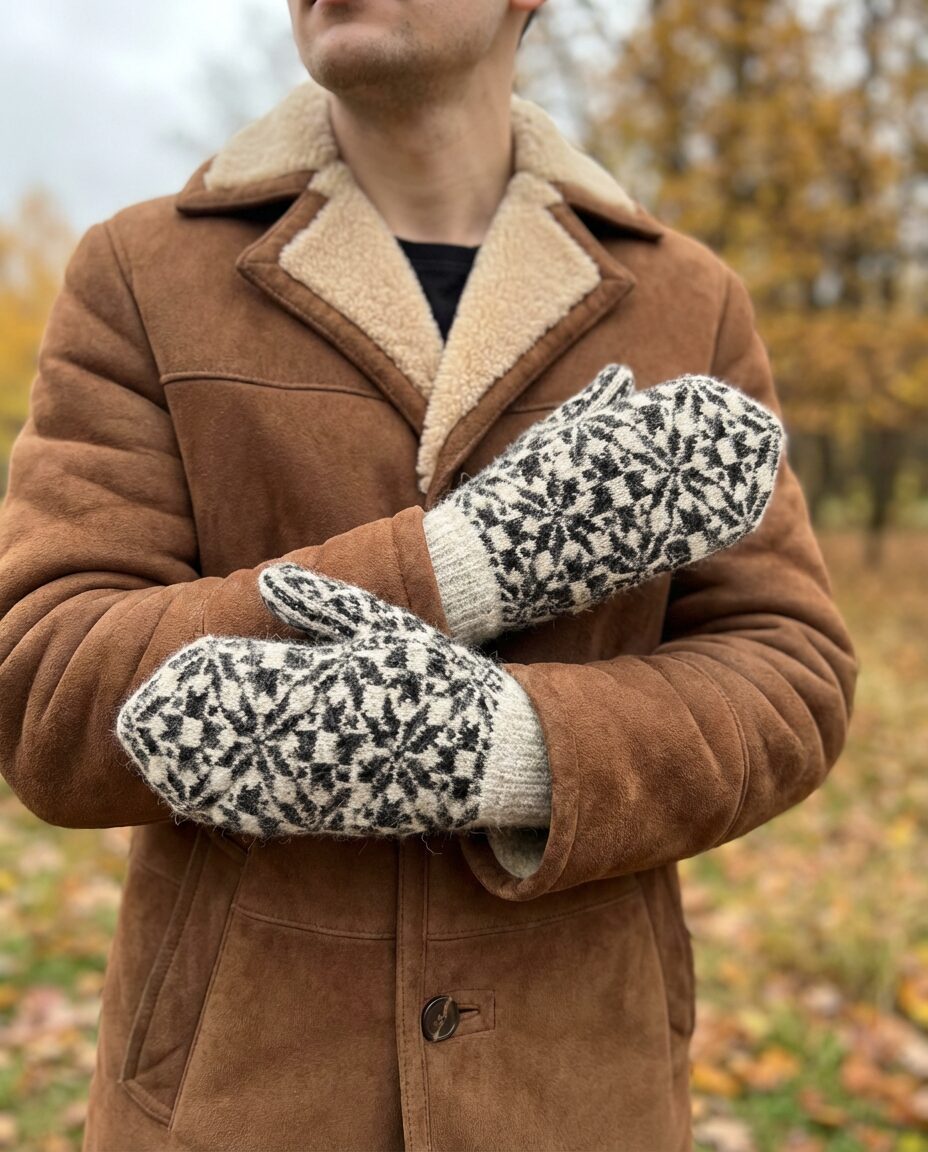 Herren-Merinowoll-Fäustlinge TRUFFLE, WoolLando
