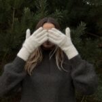 Damen-Angora-Fingerhandschuhe WHITE, WoolLando