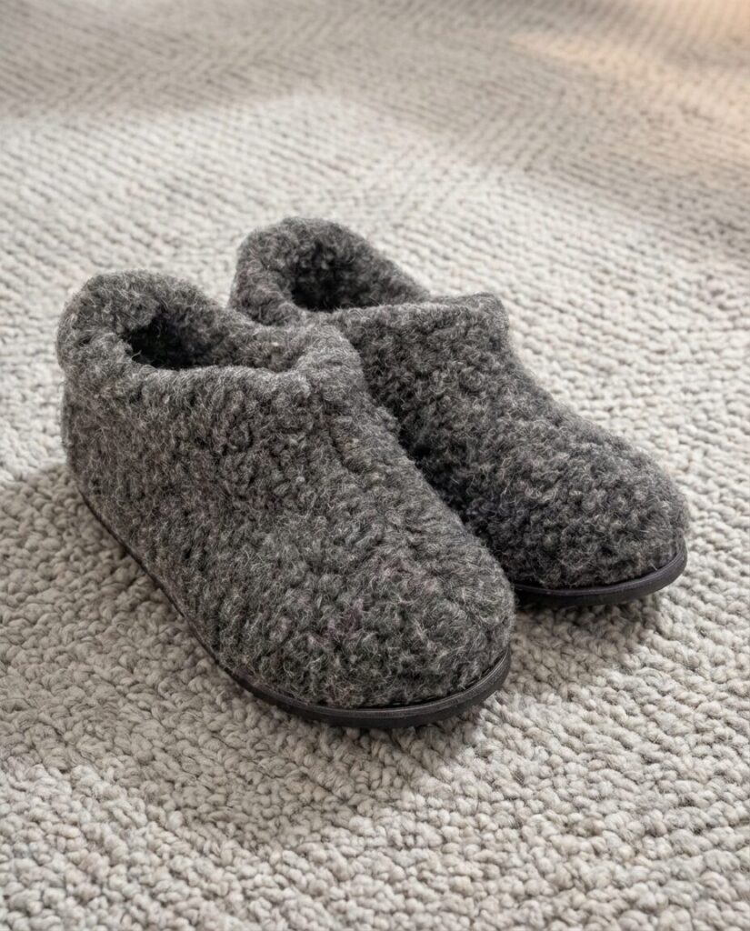 Merino-Woll-Haustiefel schwarz KAJUS, WoolLando