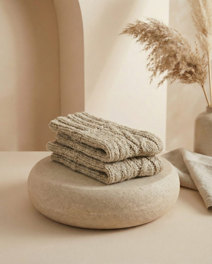 Handgemachte Schaf- und Hundewollsocken EARTH, WoolLando