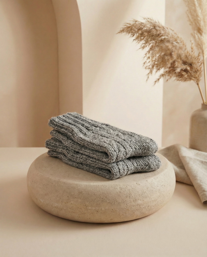 Handgemachte Schaf- und Hundewollsocken EMBER, WoolLando