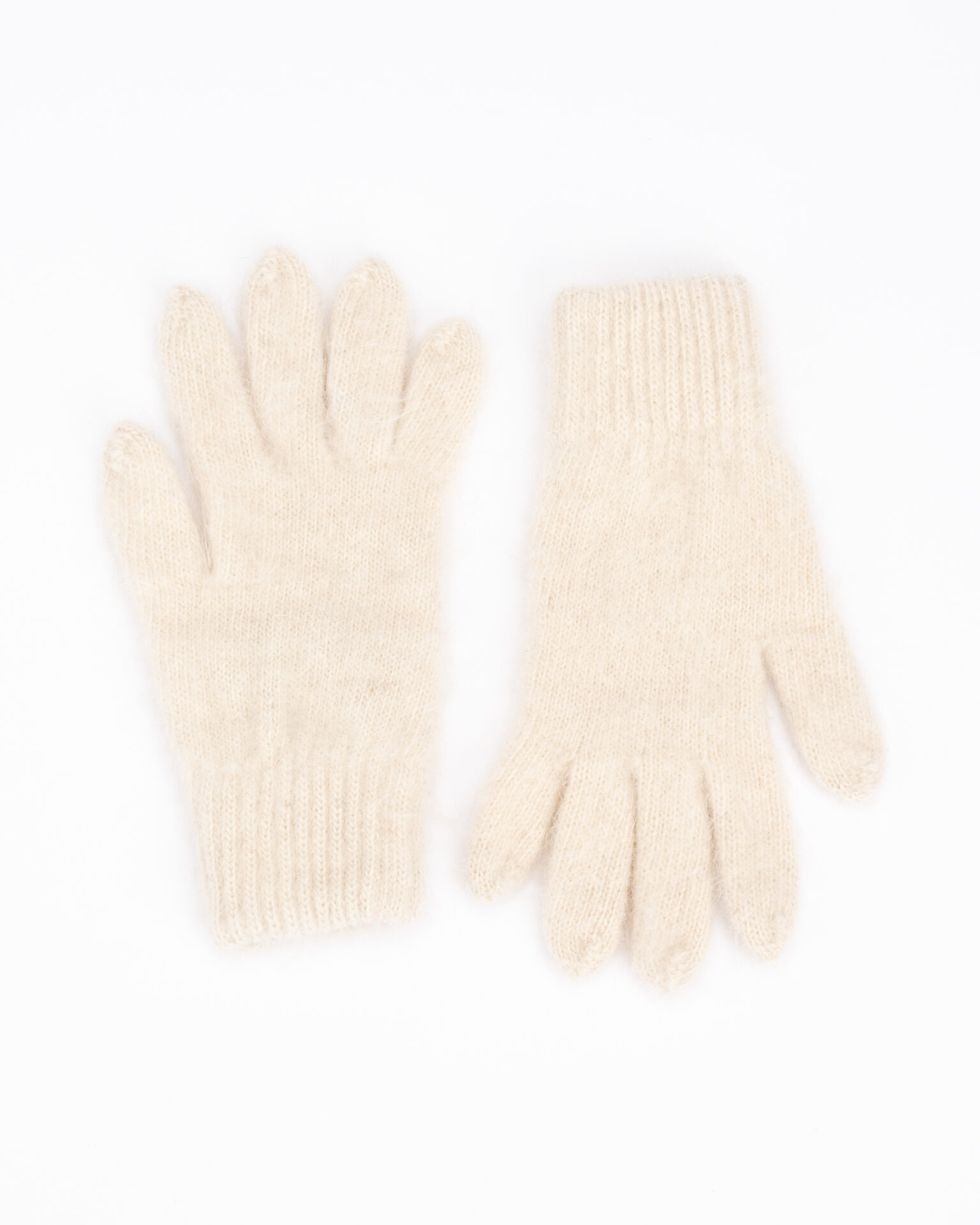 Damen-Angora-Fingerhandschuhe WHITE, WoolLando