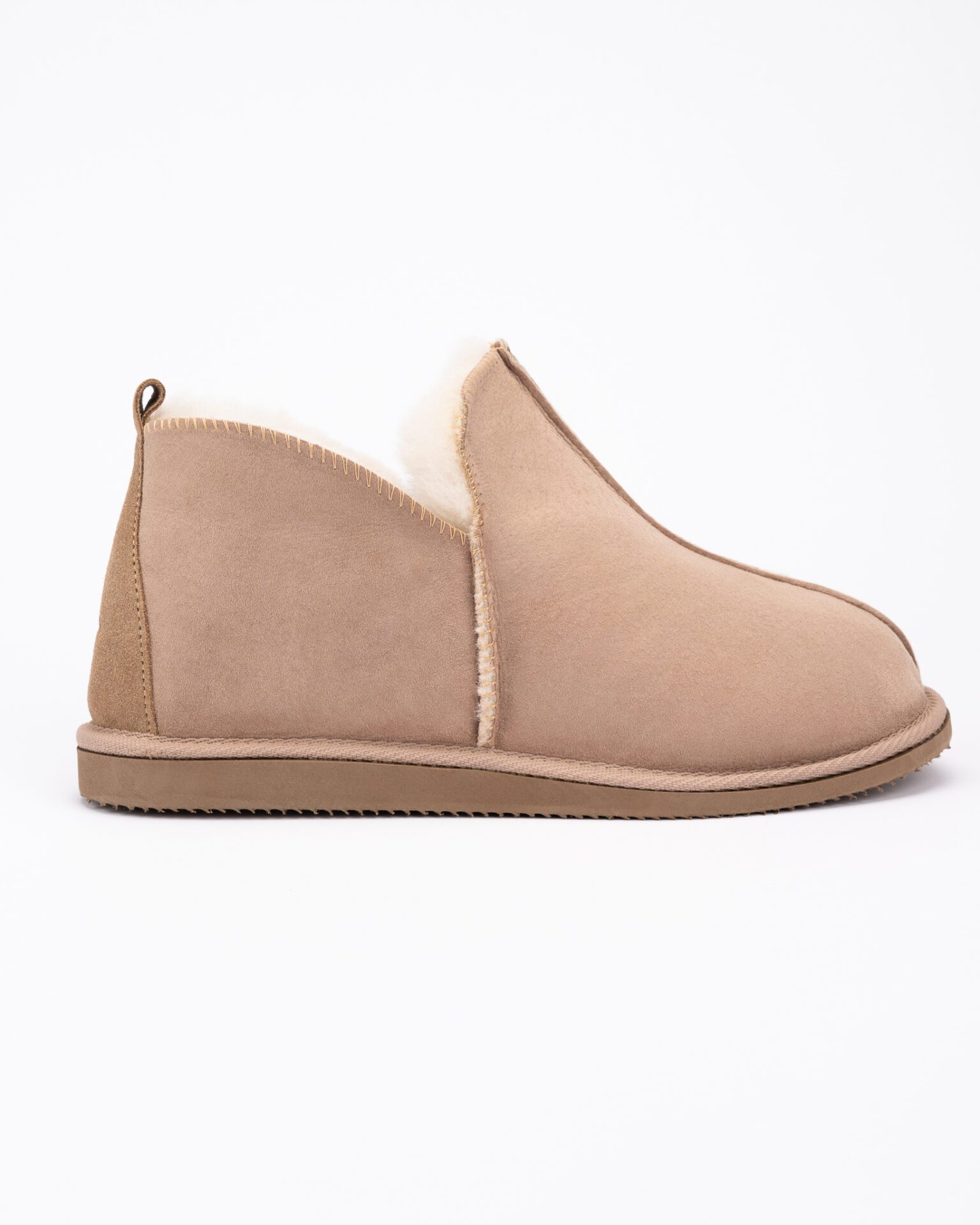 Herren braune natürliche Pelz-Stiefeletten NERO, WoolLando