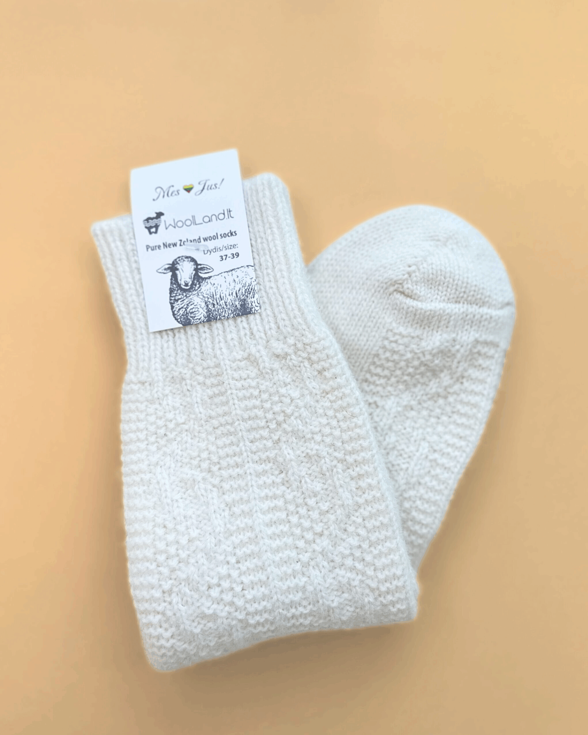 Neuseeland Schafwolle Socken – WEISS, WoolLando