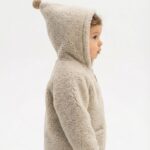 Cremefarbene Kinderjacke aus Lammwolle, Zaffiro
