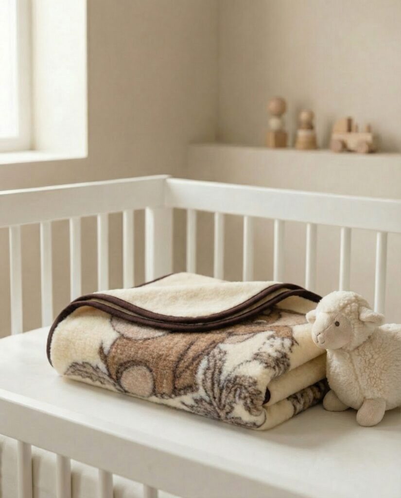 Kinder leichte Merino-Wolle-Decke – Elefantenmotiv, WoolLando