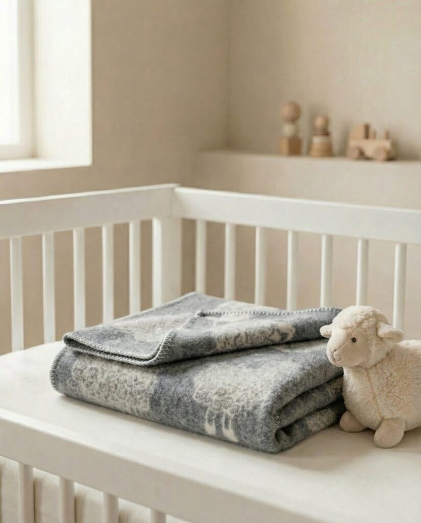Kinder-graue Woll-Decke LITTLE SHEEP